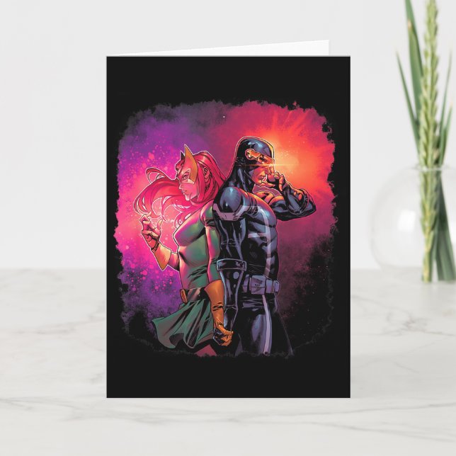 Marvel X-men Cyclops &amp; Jean Grey Variant Valen Card (Front)
