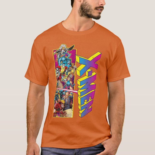 Marvel XMen Retro Comic Group Mashup boy T-Shirt (Front)