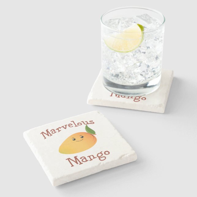 Marvellous Mango Stone Coaster (Side)