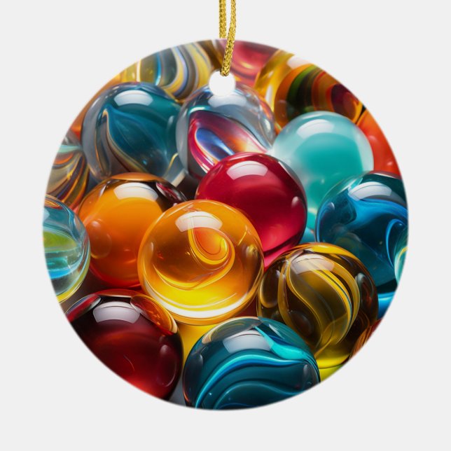 Marvellous marbles ceramic tree decoration (Front)