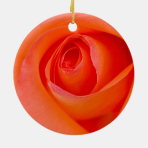 Marvellous Orange Rose Bud Ceramic Tree Decoration
