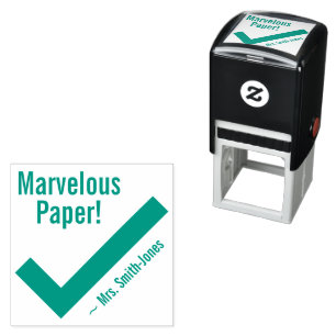 "Marvellous Paper!" + Custom Educator Name Self-inking Stamp