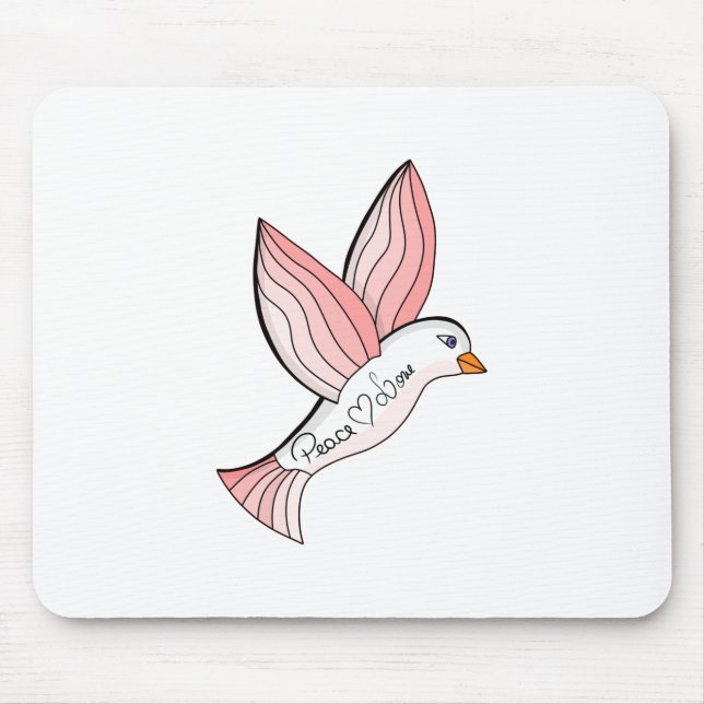 Marvellous Peace and Love Dove Mouse Pad (Front)