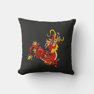 Marvellous Red Oriental Dragon Cushion