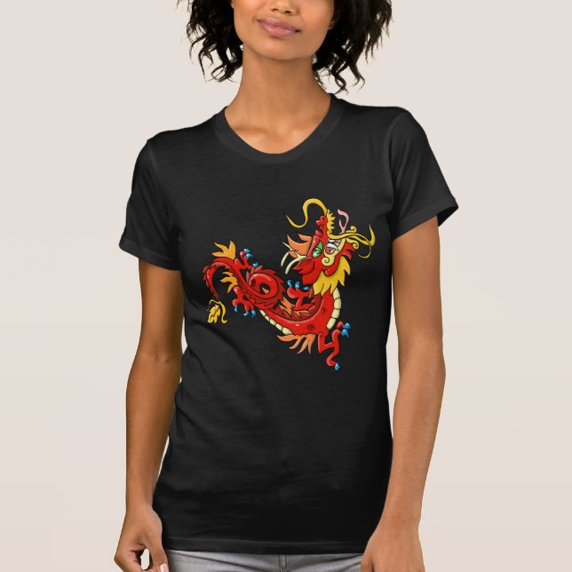Marvellous Red Oriental Dragon T-Shirt (Front)