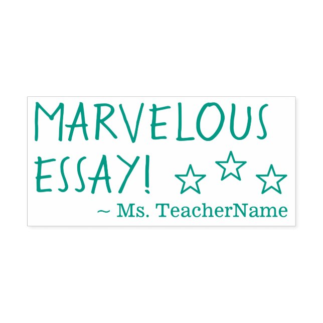 "MARVELOUS ESSAY!" Instructor Rubber Stamp (Design)
