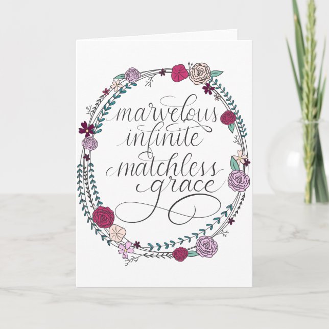 Marvelous, Infinite, Matchless Grace || Hymn Lyric Card (Front)