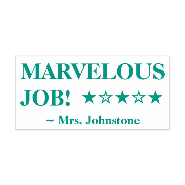 "MARVELOUS JOB!" Educator Rubber Stamp (Design)