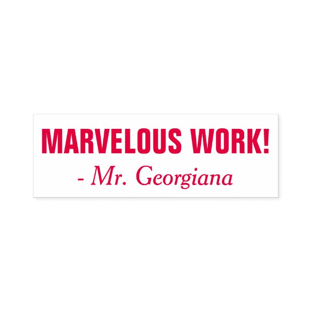 "MARVELOUS WORK!" Grading Rubber Stamp (Design)