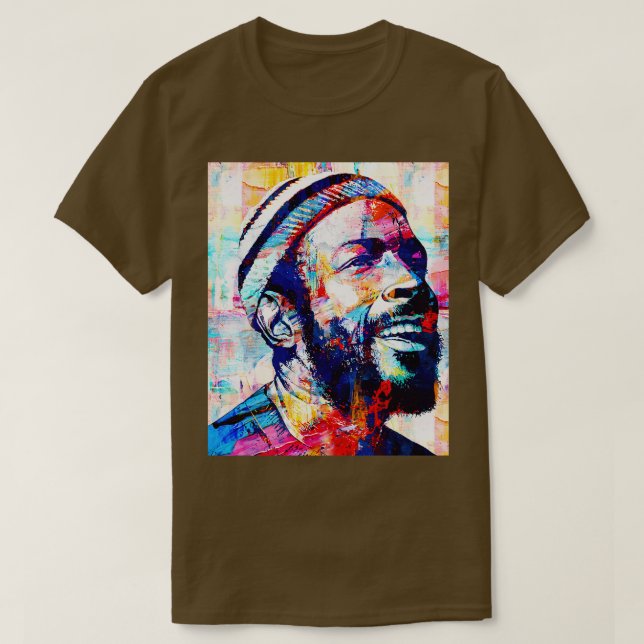 Marvin Gaye Abstract Paintings Pillow T-Shirt (Design Front)