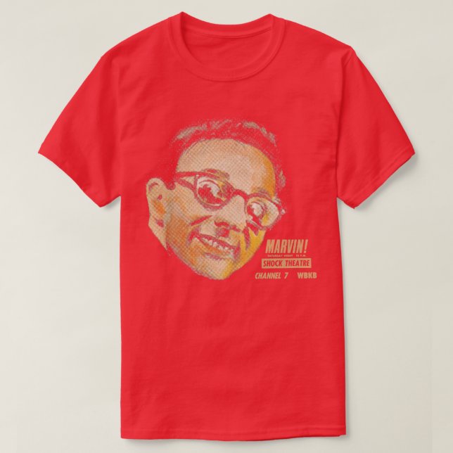MARVIN Horror Host Shock Theatre Chicago WBKB T-Shirt (Design Front)
