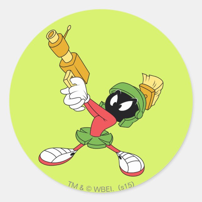 MARVIN THE MARTIAN™ Aiming Laser Classic Round Sticker (Front)