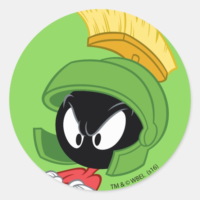 MARVIN THE MARTIAN™ | Arms Crossed Classic Round Sticker (Front)
