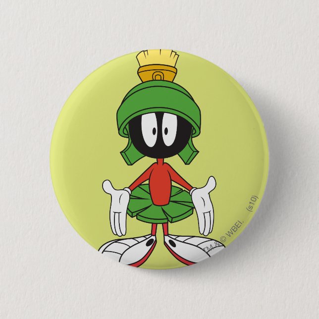 MARVIN THE MARTIAN™ Arms Open 6 Cm Round Badge (Front)