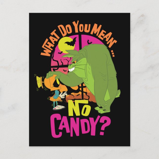 MARVIN THE MARTIAN™ & BUGS BUNNY™ "No Candy" Invitation Postcard (Front)