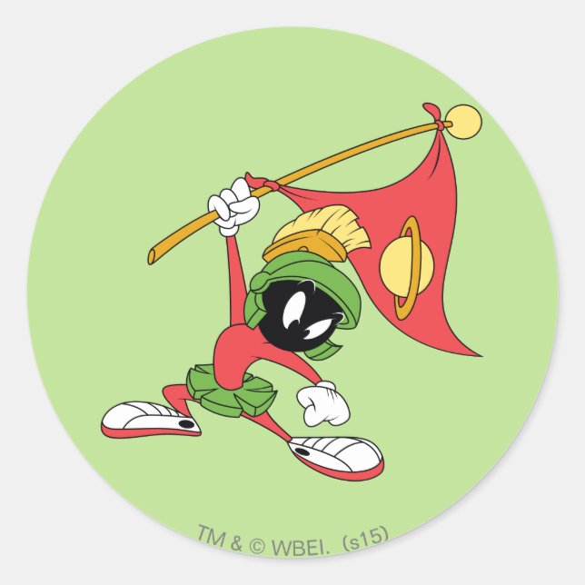 MARVIN THE MARTIAN™ Claiming Planet Classic Round Sticker (Front)