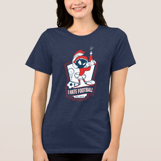 MARVIN THE MARTIAN™ "I Hate Football" Graphic Tri-Blend Shirt (Front)