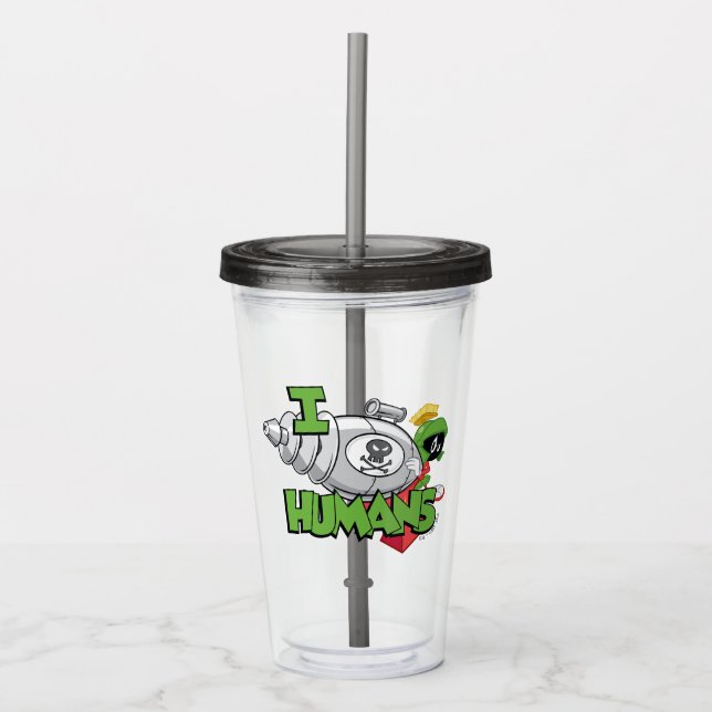 MARVIN THE MARTIAN™ I Laser Humans Acrylic Tumbler (Front)