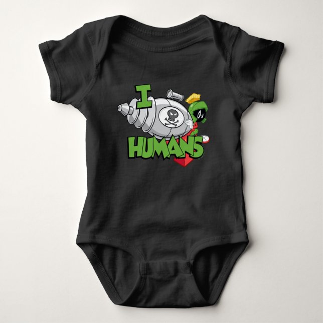 MARVIN THE MARTIAN™ I Laser Humans Baby Bodysuit (Front)