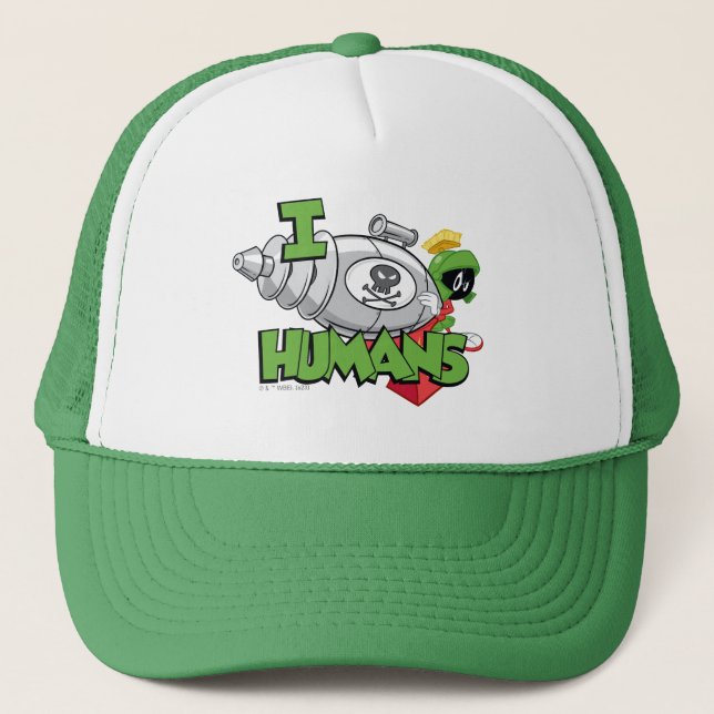 MARVIN THE MARTIAN™ I Laser Humans Trucker Hat (Front)