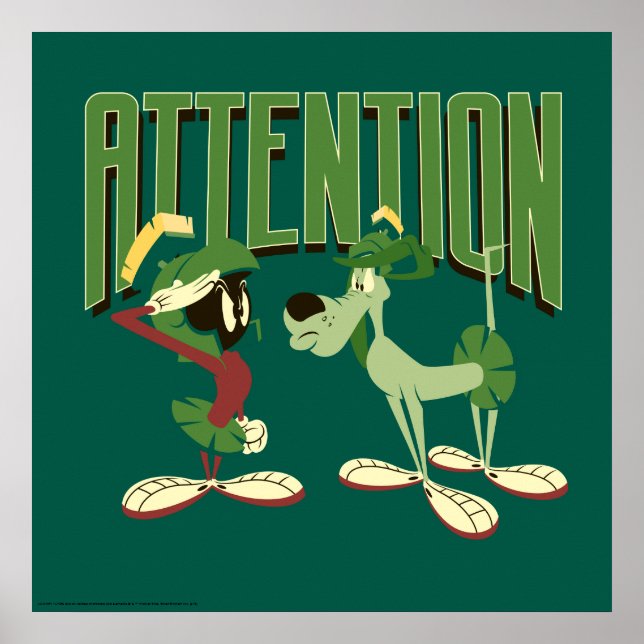 MARVIN THE MARTIAN™ & K-9 "Attention" Poster (Front)
