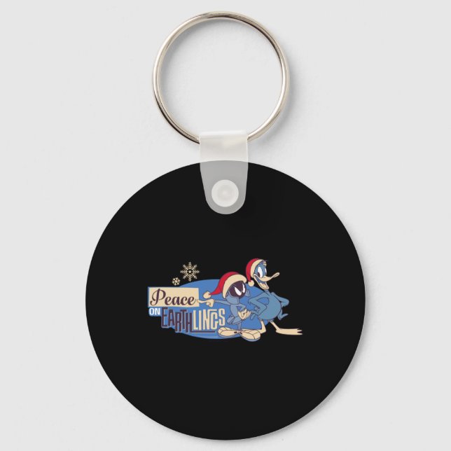 Marvin The Martian Peace On Earthlings T Shirt  Key Ring (Front)
