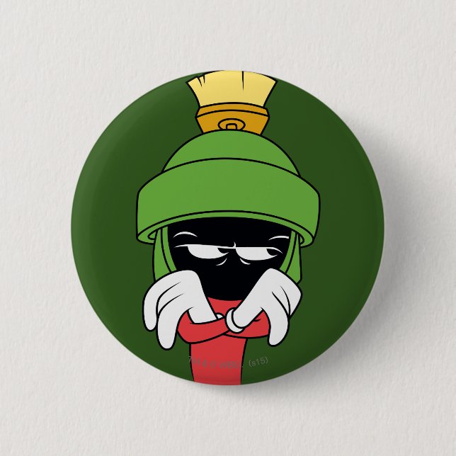 MARVIN THE MARTIAN™ Pout 6 Cm Round Badge (Front)
