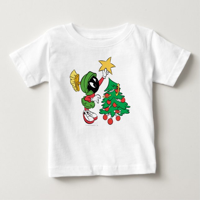 MARVIN THE MARTIAN™ putting star on tree Baby T-Shirt (Front)