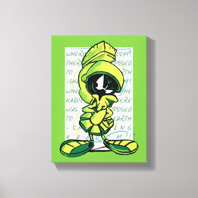 MARVIN THE MARTIAN™ Quote Sketch Canvas Print (Front)