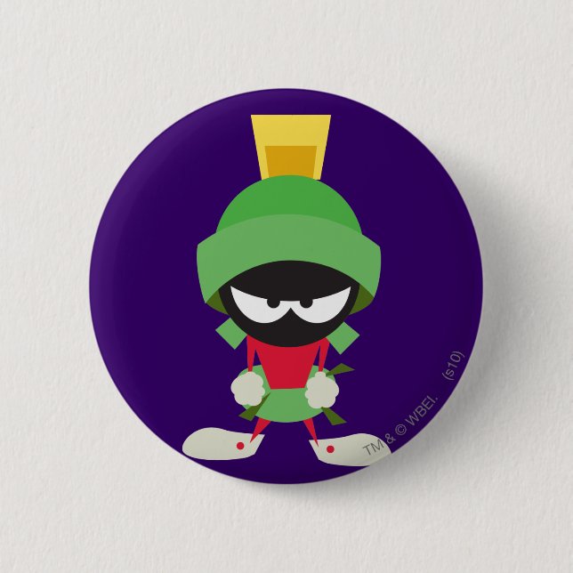 MARVIN THE MARTIAN™ Ready to Attack 6 Cm Round Badge (Front)
