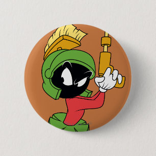 MARVIN THE MARTIAN™ Ready With Laser 6 Cm Round Badge
