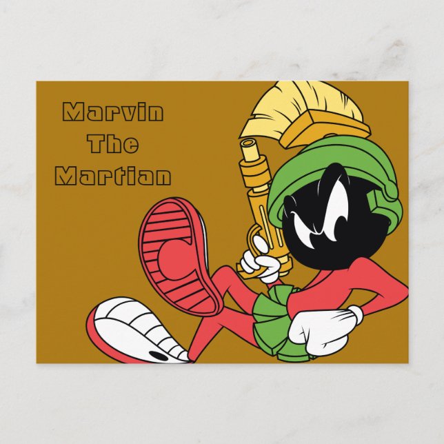 MARVIN THE MARTIAN™ Reclining With Laser Postcard (Front)