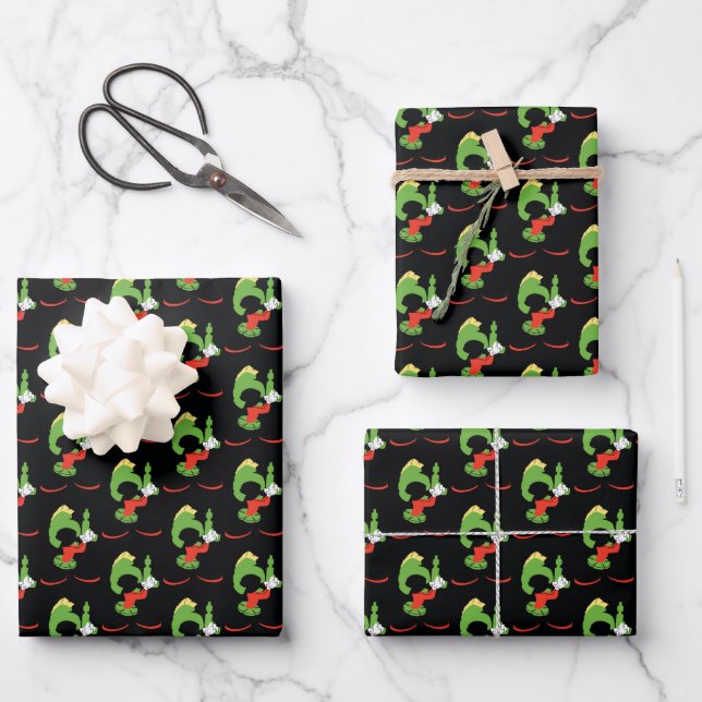 MARVIN THE MARTIAN™ Silhouette With Raygun Wrapping Paper Sheet (Front)