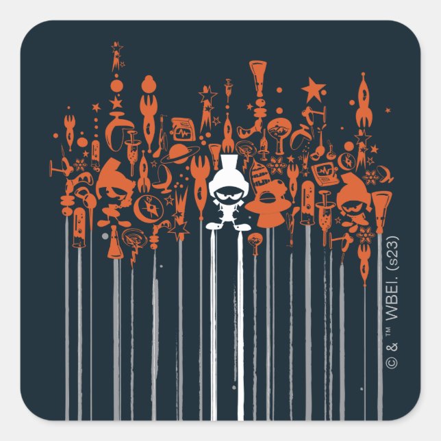 MARVIN THE MARTIAN™ Weapons of Mass Destruction Square Sticker (Front)