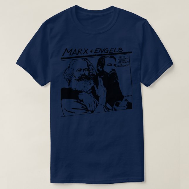 Marx And Engels Meme T-Shirt (Design Front)