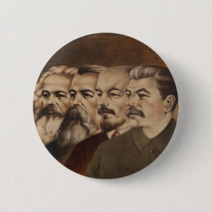 Marx, Engels, Lenin, and Stalin 6 Cm Round Badge