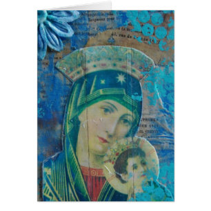 Mary and Child Mixed Media Collage