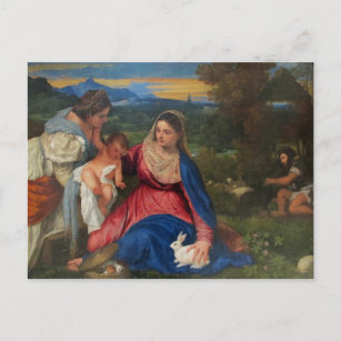 Mary And Infant Jesus By Titian Postcard  