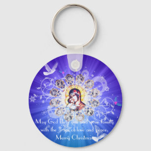 Mary and Jesus Key Ring