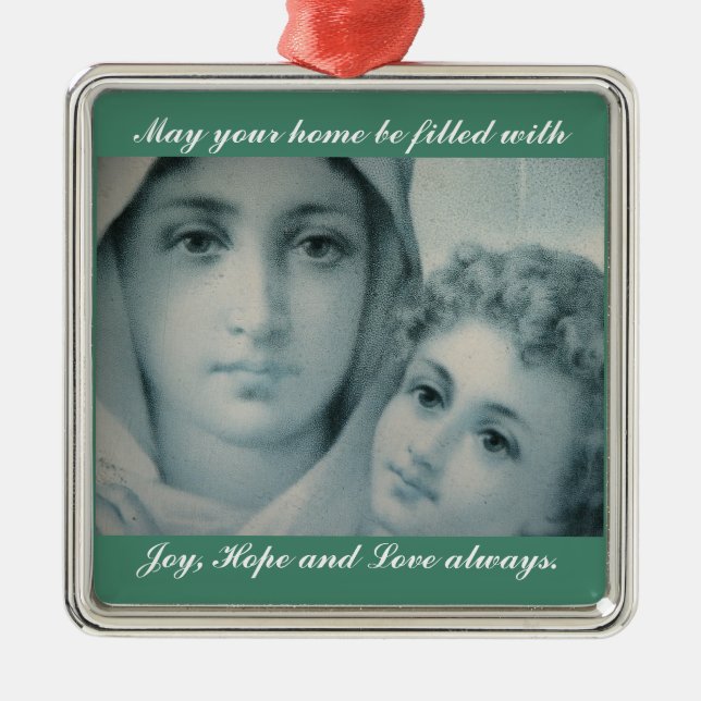 Mary And Jesus Metal Tree Decoration (Front)