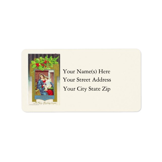 Mary and Jesus Vintage Address Label (Front)