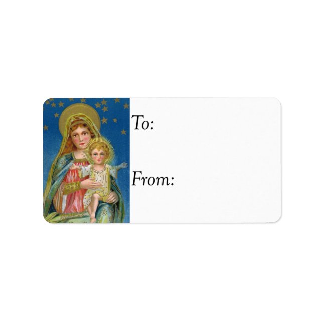 Mary and Jesus Vintage Gift Tag (Front)