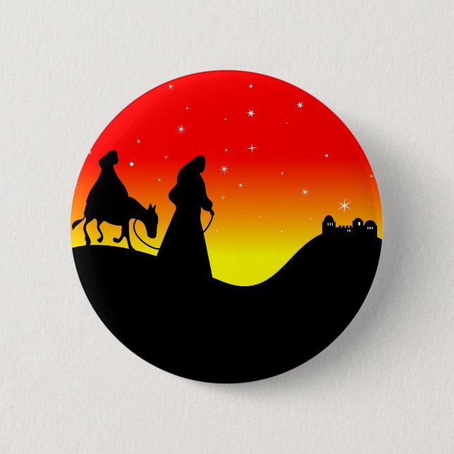 Mary and Joseph 6 Cm Round Badge (Front)