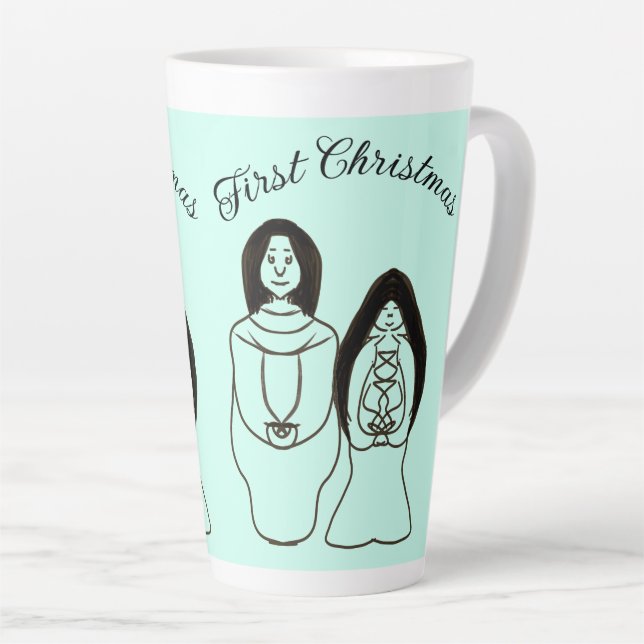 Mary and Joseph First Christmas Latte Mug (Right Angle)