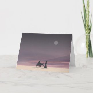 Mary and Joseph in moonlight Holiday Card