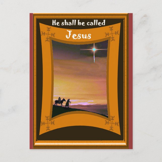 Mary and Joseph on the road Postcard (Front)