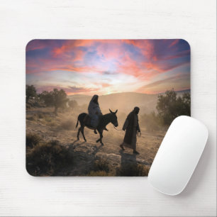 Mary and Joseph Traveling On a Dusty Road Mouse Pad