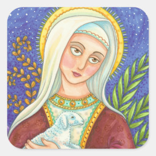 Mary And Lamb CLASSIC SQUARE STICKERS Sheet