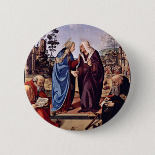 Mary And St. Elizabeth St. Nicholas And St. Anthon 6 Cm Round Badge