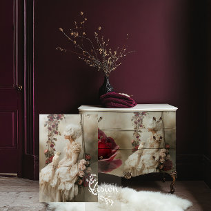 Mary Antoinette Portrait Bird & Rose Floral Tissue Paper